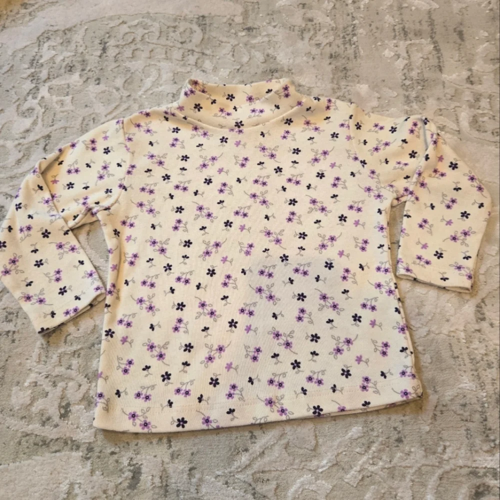 Vintage Y2k Arizona Jean Co. Purple and Cream Floral Overall Dress 2 Piece Set